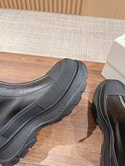 Fortok Alexander McQueen Leather Zipper Casual Boots Black - 2