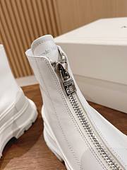 Fortok Alexander McQueen Leather Zipper Casual Boots White - 4