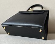 Fortok Hermes Kelly Epsom Bag Black Gold Hardware 25x17x7cm - 2