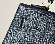 Fortok Hermes Kelly Epsom Bag Black Gold Hardware 25x17x7cm - 4