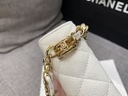 Fortok Chanel 22K Woc Caviar Leather Double Rows And Double C Chain Bag White 16cm - 6