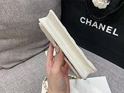 Fortok Chanel 22K Woc Caviar Leather Double Rows And Double C Chain Bag White 16cm - 5