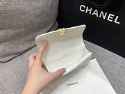 Fortok Chanel 22K Woc Caviar Leather Double Rows And Double C Chain Bag White 16cm - 2
