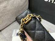 Fortok Chanel 22K Woc Caviar Leather Double Rows And Double C Chain Bag Black 16cm - 6