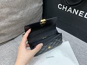 Fortok Chanel 22K Woc Caviar Leather Double Rows And Double C Chain Bag Black 16cm - 5