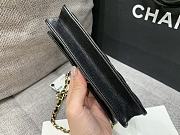 Fortok Chanel 22K Woc Caviar Leather Double Rows And Double C Chain Bag Black 16cm - 4