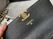 Fortok Chanel 22K Woc Caviar Leather Double Rows And Double C Chain Bag Black 16cm - 2