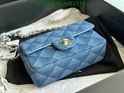 Fortok Chanel Printed Denim Quilted Mini Rectangular Flap Light Blue 20cm - 3