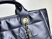 Fortok Chanel Large Embossed Deauville Tote Bag Black 33cm - 5