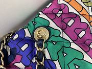 Fortok Chanel Printed Fabric Metal Multicolor Shopping Bag 41x38x3cm - 4