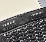 Fortok Fendi Origami Medium Black Interlaced Leather Bag 27x15x27cm - 5