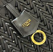 Fortok Fendi Origami Medium Black Interlaced Leather Bag 27x15x27cm - 2