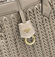 Fortok Fendi Origami Medium Beige Interlaced Leather Bag 27x15x27cm - 6