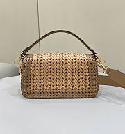 Fortok Fendi Iconic Baguette Interlaced Leather Bag Marron 27x6.5x15cm - 2