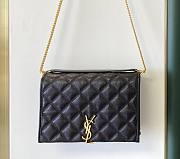 Fortok Saint Laurent Becky Quilted Lambskin Chain Bag Black 25x17x7cm - 1
