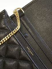 Fortok Saint Laurent Becky Quilted Lambskin Chain Bag Black 25x17x7cm - 4