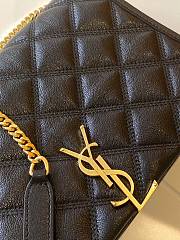 Fortok Saint Laurent Becky Quilted Lambskin Chain Bag Black 25x17x7cm - 2