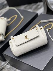 Fortok Saint Laurent Nolita Mini Leather Shoulder Bag White 18x13x6cm - 4