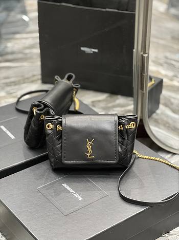  Fortok Saint Laurent Nolita Mini Leather Shoulder Bag Black 18x13x6cm