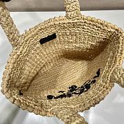 Fortok Prada Metallic Small Crochet Tote Bag in Beige 24x24x8cm - 5