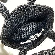 Fortok Prada Metallic Small Crochet Tote Bag in Black 24x24x8cm - 6