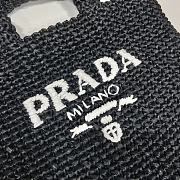 Fortok Prada Metallic Small Crochet Tote Bag in Black 24x24x8cm - 4