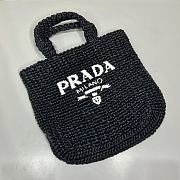 Fortok Prada Metallic Small Crochet Tote Bag in Black 24x24x8cm - 3