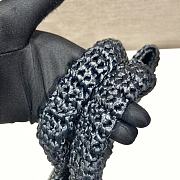 Fortok Prada Metallic Small Crochet Tote Bag in Black 24x24x8cm - 2