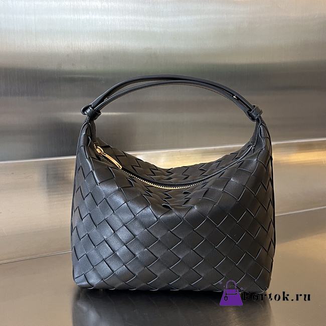 Fortok Bottega Veneta Wallace Shoulder Bag Black 754443 22x13x9.5cm - 1