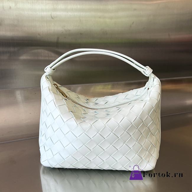 Fortok Bottega Veneta Wallace Shoulder Bag White 754443 22x13x9.5cm - 1