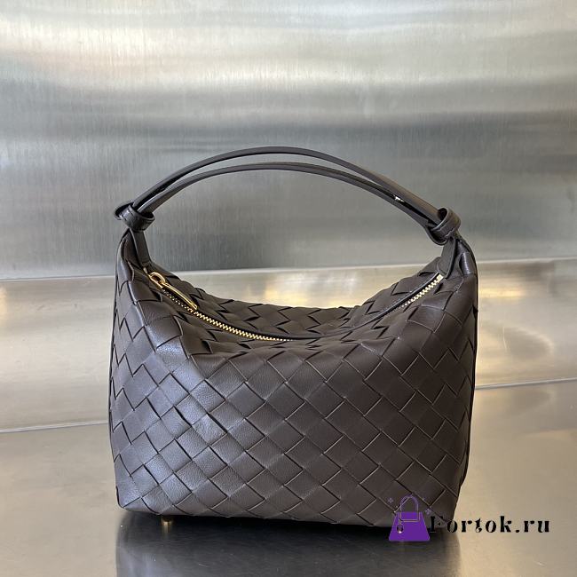 Fortok Bottega Veneta Wallace Shoulder Bag Dark Brown 754443 22x13x9.5cm - 1