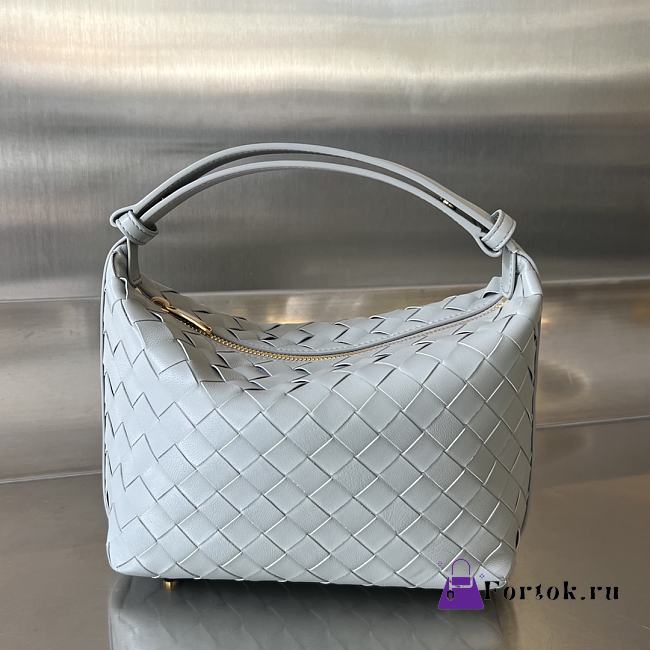 Fortok Bottega Veneta Wallace Shoulder Bag Light Grey 754443 22x13x9.5cm - 1
