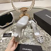 Fortok Chanel CC Slingback Heels Beige Silver - 5