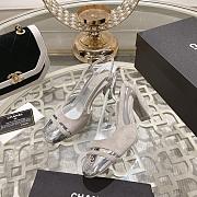 Fortok Chanel CC Slingback Heels Beige Silver - 2