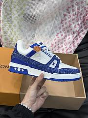 Fortok Louis Vuitton Trainer Sneakers in Blue Crystal - 4