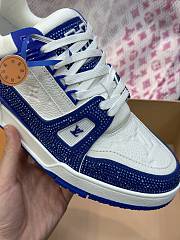 Fortok Louis Vuitton Trainer Sneakers in Blue Crystal - 2