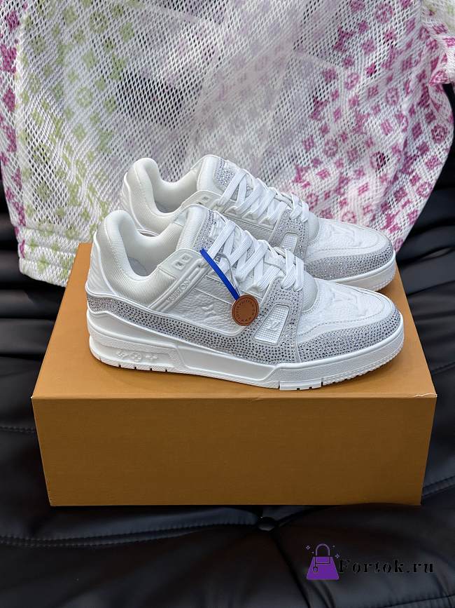 Fortok Louis Vuitton Trainer Sneakers in White Crystal - 1
