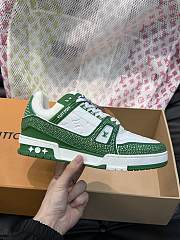 Fortok Louis Vuitton Trainer Sneakers in Green Crystal - 5