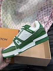 Fortok Louis Vuitton Trainer Sneakers in Green Crystal - 2