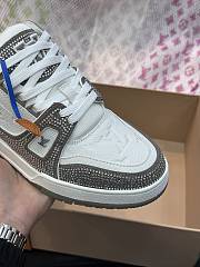Fortok Louis Vuitton Trainer Sneakers in Grey Crystal - 4