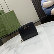 Fortok Gucci Black Mini Wallet With Gucci Script 772639 9x11x2.5cm - 1