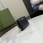 Fortok Gucci Black Mini Wallet With Gucci Script 772639 9x11x2.5cm - 6