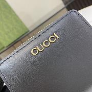 Fortok Gucci Black Mini Wallet With Gucci Script 772639 9x11x2.5cm - 4