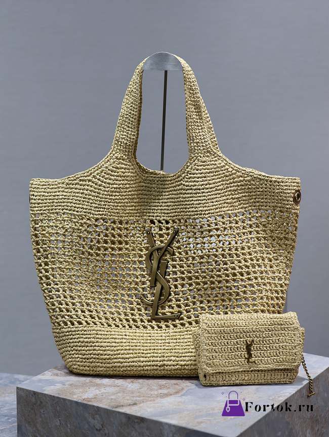 Fortok Saint Laurent Icare Woven Shopping Bag 698651 47×61×8cm - 1