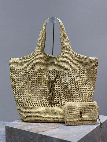 Fortok Saint Laurent Icare Woven Shopping Bag 698651 47×61×8cm