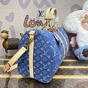 Fortok Louis Vuitton Keepall Bandoulière Bag Blue Denim M24315 45x27x20cm - 4