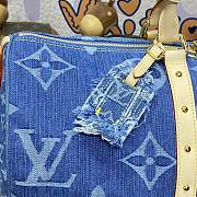 Fortok Louis Vuitton Keepall Bandoulière Bag Blue Denim M24315 45x27x20cm - 3