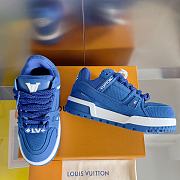 Fortok Louis Vuitton Trainer Maxi Sneakers in Blue  - 4