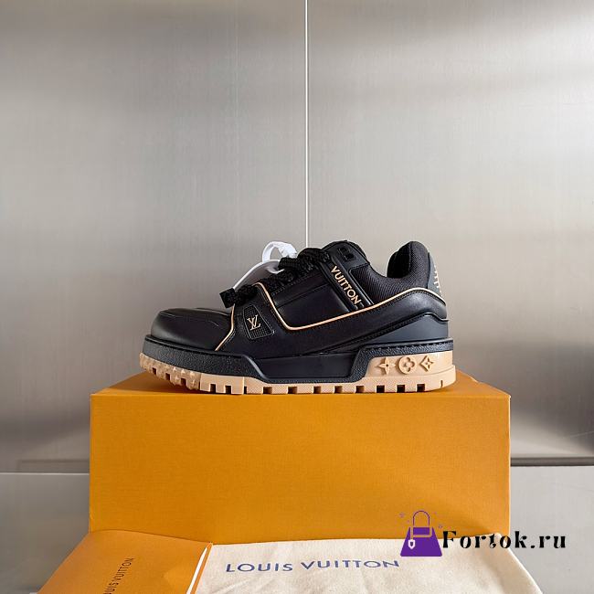 Fortok Louis Vuitton Trainer Maxi Sneakers in Black - 1