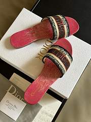 Fortok Dior SS24 Dway Embroidery Slides in Pink  - 3